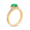 Thumbnail Image 3 of 6.0mm Emerald and 1/4 CT. T.W. Diamond Cushion Frame Bridal Set in 14K Gold