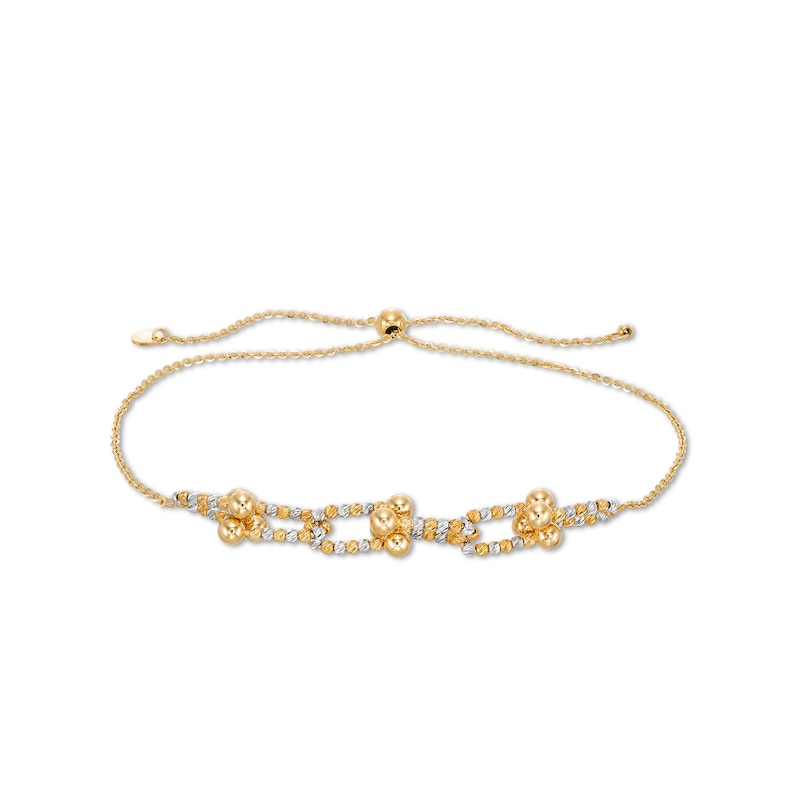 Main Image 1 of Oro Diamante™ Interlocking Paperclip-Style Bolo Bracelet in Hollow 14K Two-Tone Gold - 9"