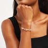 Thumbnail Image 2 of Oro Diamante™ Interlocking Paperclip-Style Bolo Bracelet in Hollow 14K Two-Tone Gold - 9"