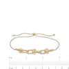 Thumbnail Image 3 of Oro Diamante™ Interlocking Paperclip-Style Bolo Bracelet in Hollow 14K Two-Tone Gold - 9"