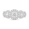 Thumbnail Image 3 of 1 CT. T.W. Diamond Frame Three Stone Engagement Ring in 14K White Gold (I/I2)