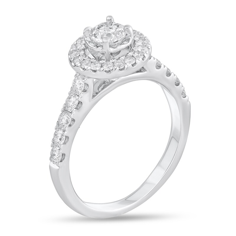 1 CT. T.W. Diamond Frame Engagement Ring in 14K White Gold (I/I2)