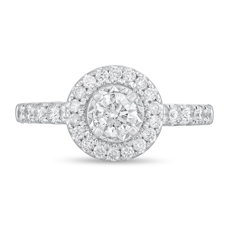 1 CT. T.W. Diamond Frame Engagement Ring in 14K White Gold (I/I2)