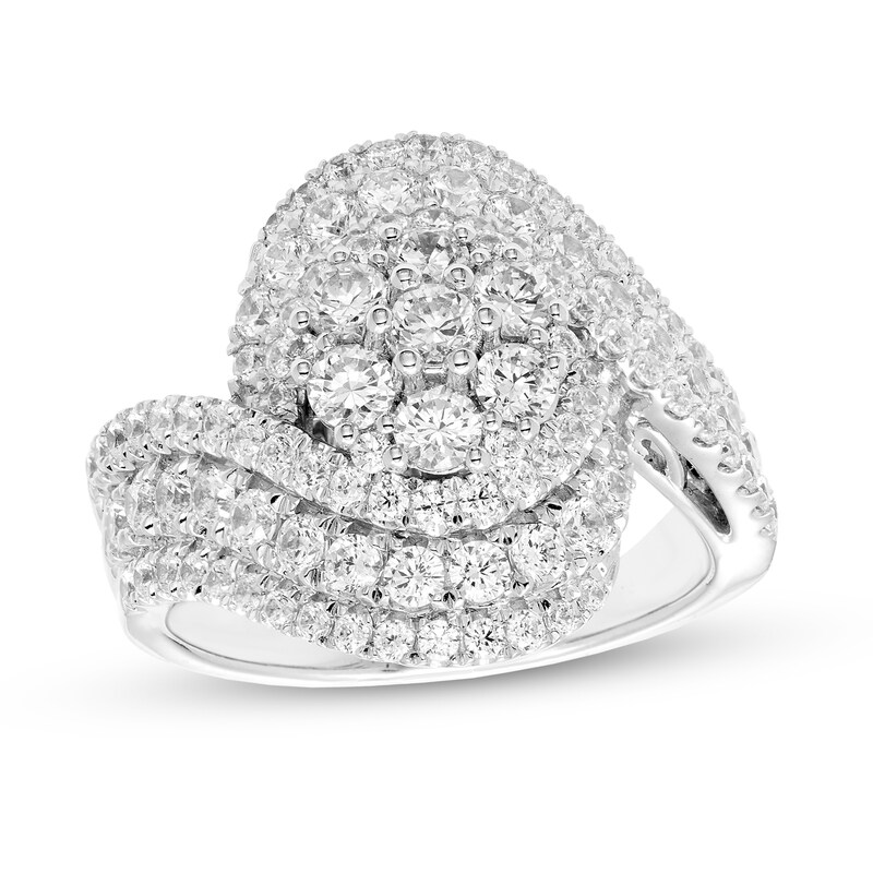 Main Image 1 of 2 CT. T.W. Multi-Diamond Layered Bypass Ring in 14K White Gold