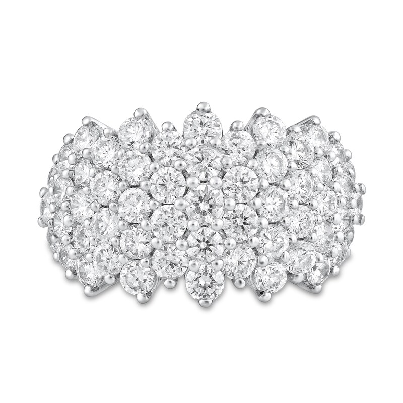Main Image 3 of 5 CT. T.W. Diamond Multi-Row Ring in 14K White Gold