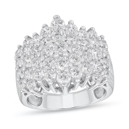 3 CT. T.W. Diamond Multi-Row Chevron Ring in 14K White Gold