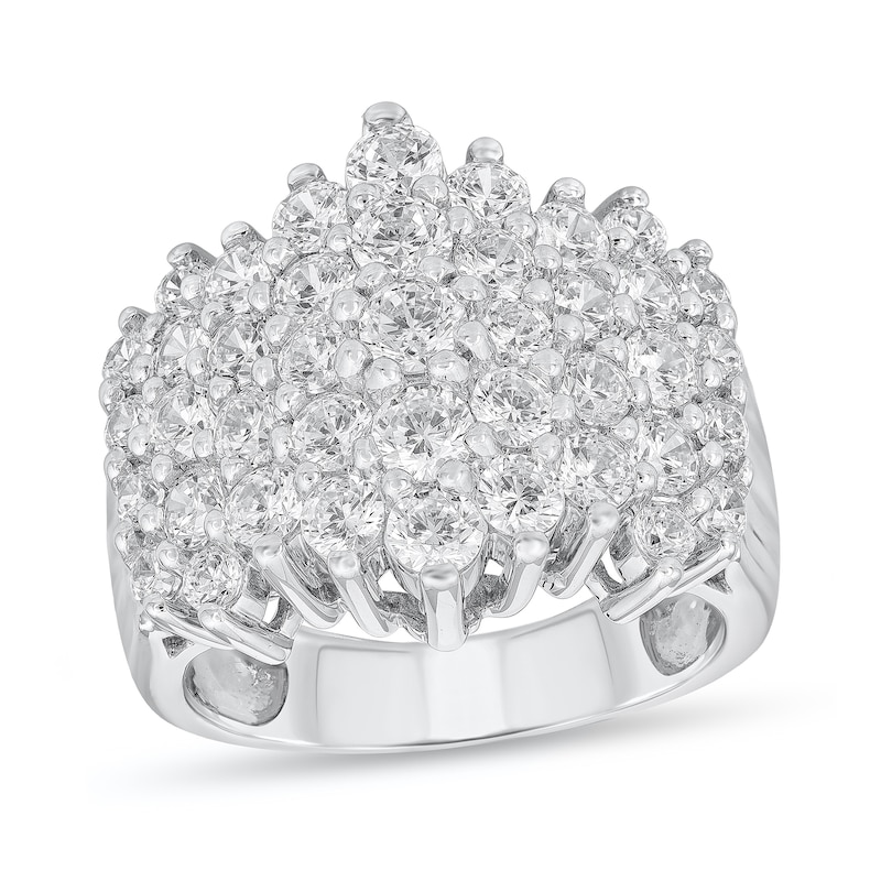 Main Image 1 of 3 CT. T.W. Diamond Multi-Row Chevron Ring in 14K White Gold