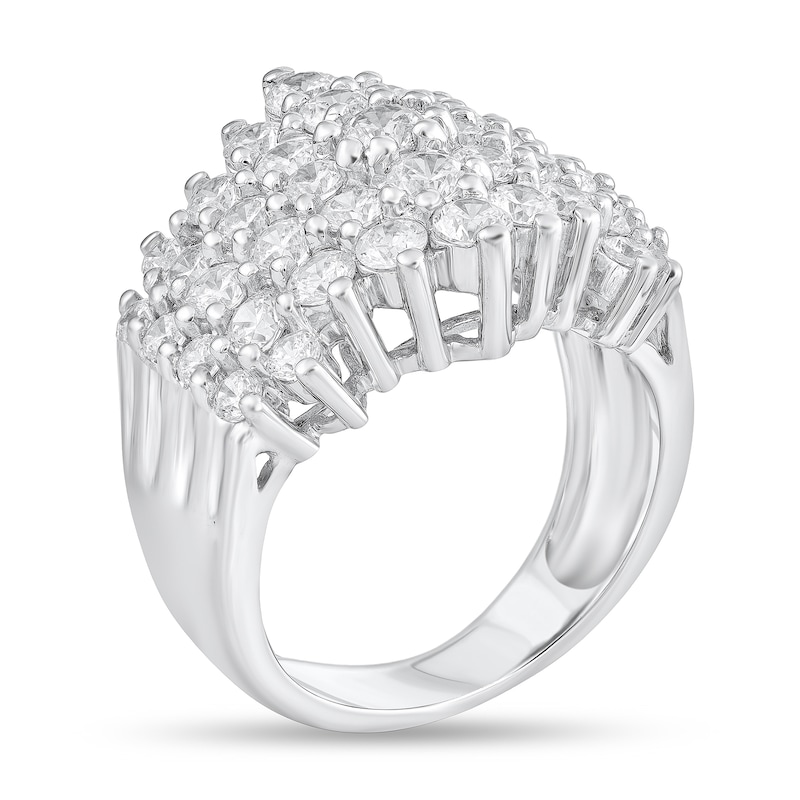 Main Image 2 of 3 CT. T.W. Diamond Multi-Row Chevron Ring in 14K White Gold