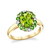 Thumbnail Image 0 of Oval Peridot, Tsavorite and 1/8 CT. T.W. Diamond Frame Ring in 10K Gold