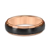 Thumbnail Image 3 of 6.0mm Faceted Edge Satin Textured Center Stripe Engravable Wedding Band in Two-Tone Titanium (1 Line)