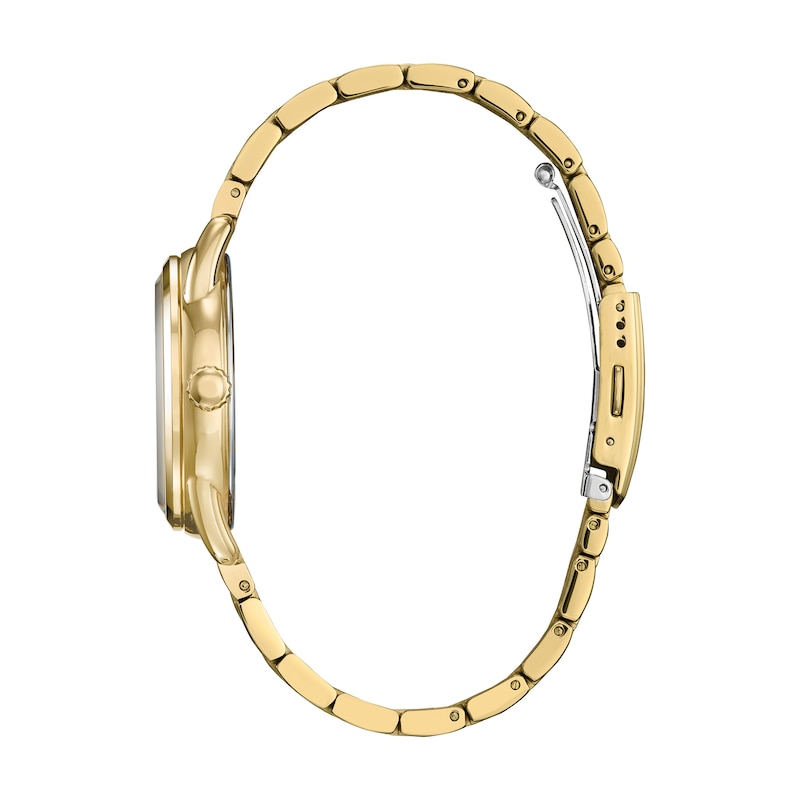 Main Image 3 of Ladies' Citizen Eco-Drive® Mickey Mouse with Flowers Gold-Tone Watch (Model:FE7093-57W)