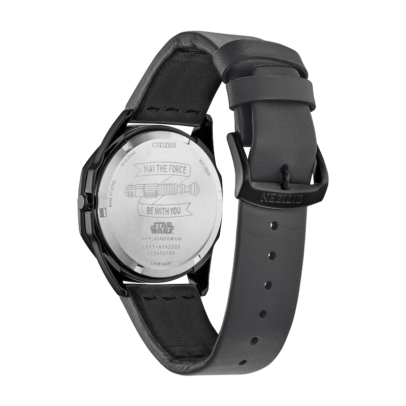 Main Image 2 of Men's Citizen Eco-Drive® Star Wars™ Lightsabers™ Black Leather Strap Watch with Black Dial (Model: BM7498-00W)