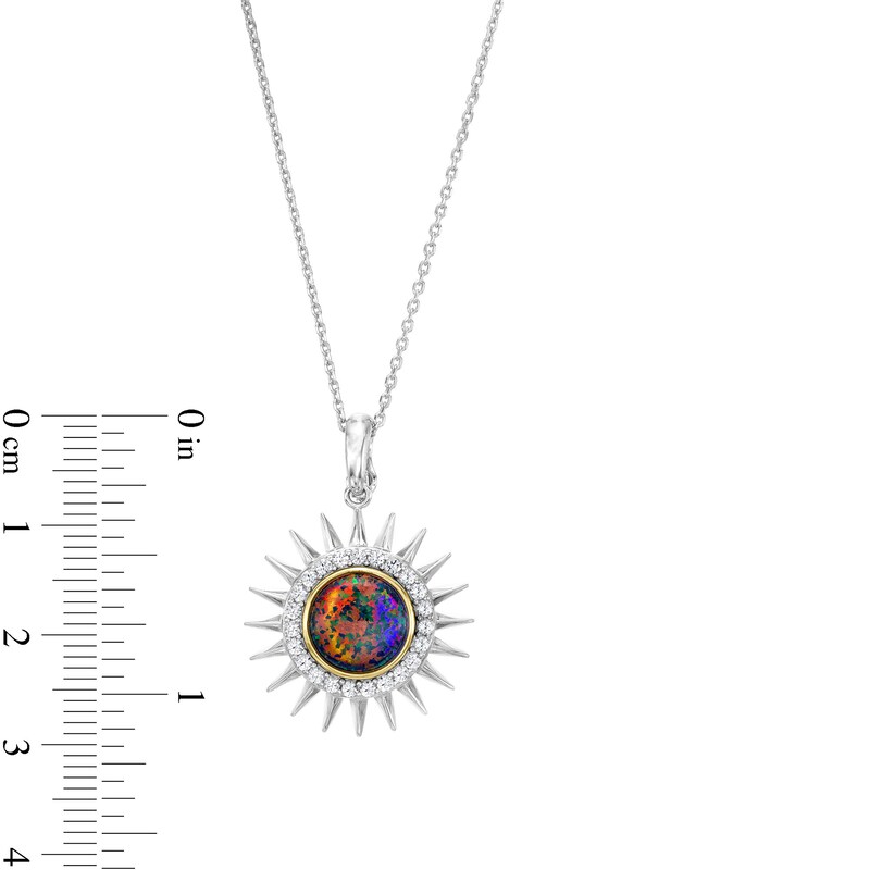 Dr. Opal Lee "Grandmother of Juneteenth" Black Lab-Created Opal and Lab-Created Sapphire Sun Pendant in Sterling Silver