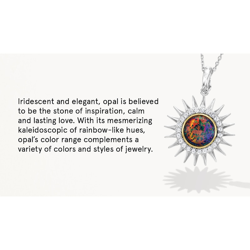 Dr. Opal Lee "Grandmother of Juneteenth" Black Lab-Created Opal and Lab-Created Sapphire Sun Pendant in Sterling Silver