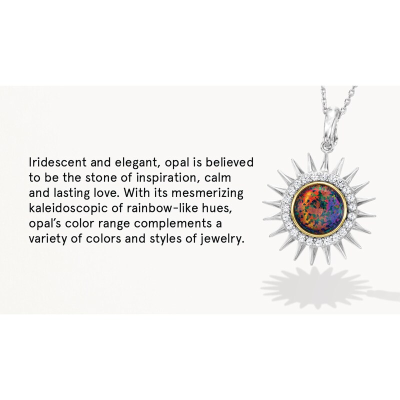 Dr. Opal Lee "Grandmother of Juneteenth" Black Lab-Created Opal and Lab-Created Sapphire Sun Pendant in Sterling Silver