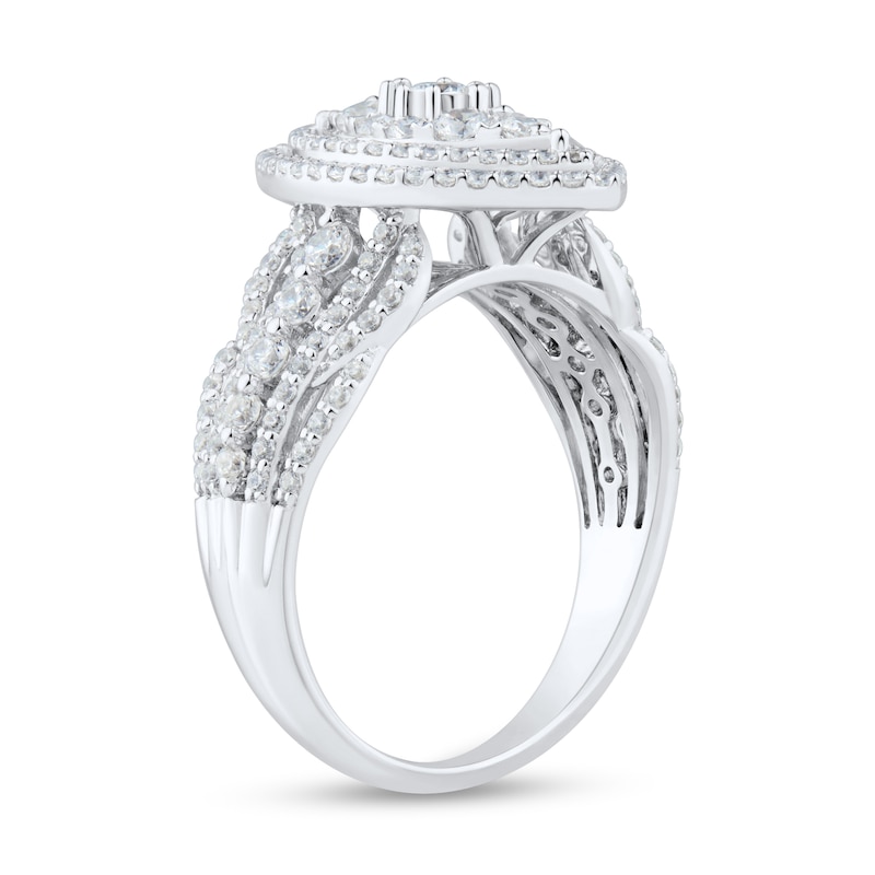 Main Image 2 of 1 CT. T.W. Marquise Multi-Diamond Layered Engagement Ring in 10K White Gold