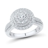 Thumbnail Image 1 of 1 CT. T.W. Diamond Layered Frame Multi-Row Engagement Ring in 10K White Gold
