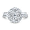 Thumbnail Image 3 of 1 CT. T.W. Diamond Layered Frame Multi-Row Engagement Ring in 10K White Gold