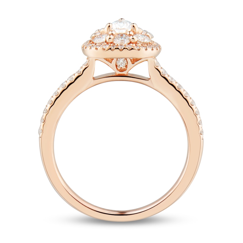 Main Image 2 of 1 CT. T.W. Pear-Shaped Diamond Teardrop Frame Engagement Ring in 14K Rose Gold (I/I1)