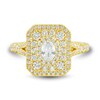 Thumbnail Image 2 of 1 CT. T.W. Oval Diamond Octagonal Art Deco Frame Engagement Ring in 14K Gold (I/SI2)