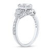 Thumbnail Image 2 of 1 CT. T.W. Oval Diamond Frame Tri-Sides Engagement Ring in 14K White Gold (I/I1)