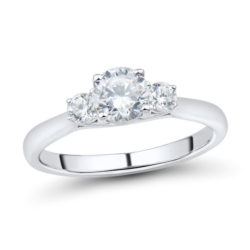 Main Image 1 of 1 CT. T.W. Diamond Three Stone Engagement Ring in 14K White Gold (I/I2)