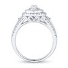 Thumbnail Image 2 of 1 CT. T.W. Marquise-Cut Diamond Scallop Frame Multi-Row Ring in 14K White Gold (I/I1)