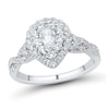 Thumbnail Image 1 of 1-1/4 CT. T.W. Pear-Shaped Diamond Double Teardrop Frame Twist Shank Engagement Ring in 14K White Gold (I/I1)