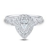 Thumbnail Image 3 of 1-1/4 CT. T.W. Pear-Shaped Diamond Double Teardrop Frame Twist Shank Engagement Ring in 14K White Gold (I/I1)