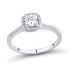 Thumbnail Image 1 of 3/4 CT. T.W. Cushion-Cut Diamond Frame Engagement Ring in 14K White Gold (I/SI2)