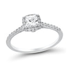 Thumbnail Image 0 of 1 CT. T.W. Cushion-Cut Diamond Frame Engagement Ring in 14K White Gold (I/VS2)
