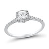 Thumbnail Image 1 of 1 CT. T.W. Cushion-Cut Diamond Frame Engagement Ring in 14K White Gold (I/VS2)