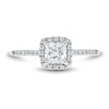 Thumbnail Image 2 of 1 CT. T.W. Cushion-Cut Diamond Frame Engagement Ring in 14K White Gold (I/VS2)