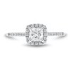 Thumbnail Image 3 of 1 CT. T.W. Cushion-Cut Diamond Frame Engagement Ring in 14K White Gold (I/VS2)