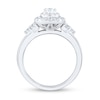 Thumbnail Image 2 of 1 CT. T.W. Oval Diamond Double Frame Tri-Sides Engagement Ring in 14K White Gold (I/I1)