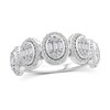 Thumbnail Image 1 of 5/8 CT. T.W. Oval Multi-Diamond Frame Five Stone Band in 10K White Gold