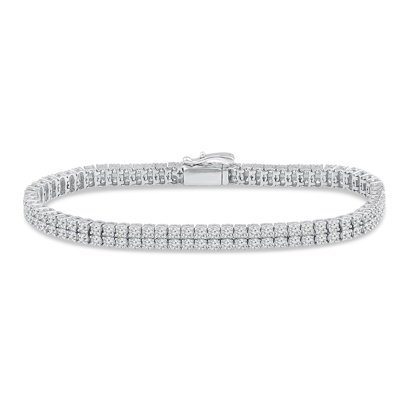 Main Image 1 of 5 CT. T.W. Diamond Double Row Tennis Bracelet in 14K White Gold