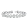 Thumbnail Image 1 of 12 CT. T.W. Diamond Frame Line Bracelet in 14K White Gold - 7.25"