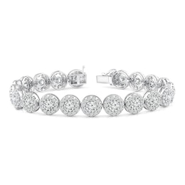 12 CT. T.W. Diamond Frame Line Bracelet in 14K White Gold - 7.25"
