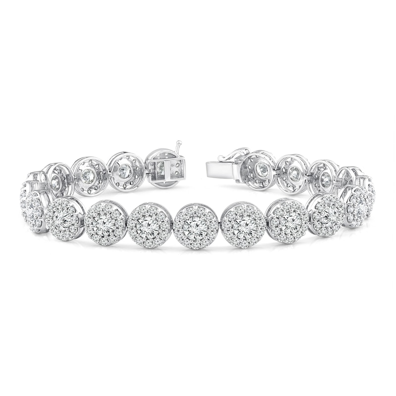 Main Image 1 of 12 CT. T.W. Diamond Frame Line Bracelet in 14K White Gold - 7.25"