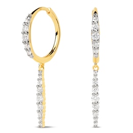 PDPAOLA™ at Zales 1/2 CT. T.W. Lab-Grown Diamond Hoop Drop Earrings in 18K Gold