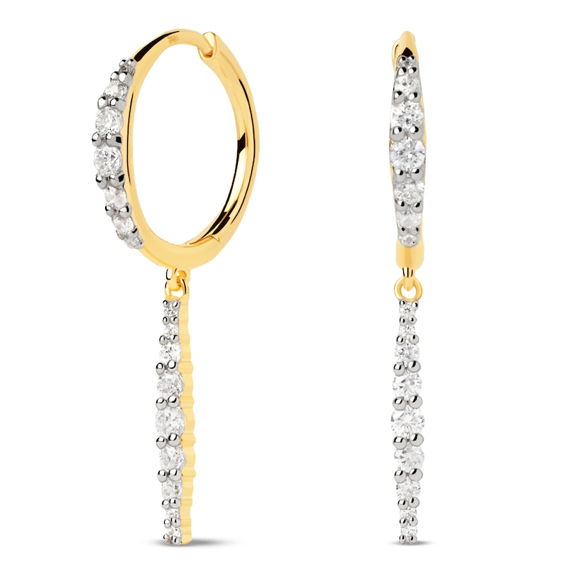 Main Image 1 of PDPAOLA™ at Zales 1/2 CT. T.W. Lab-Grown Diamond Hoop Drop Earrings in 18K Gold