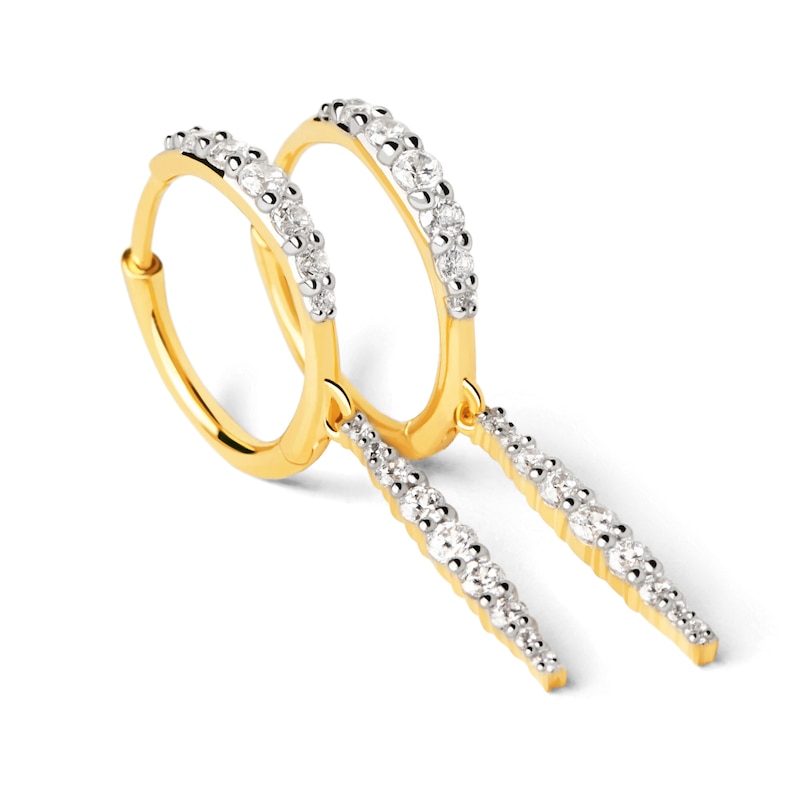 Main Image 3 of PDPAOLA™ at Zales 1/2 CT. T.W. Lab-Grown Diamond Hoop Drop Earrings in 18K Gold