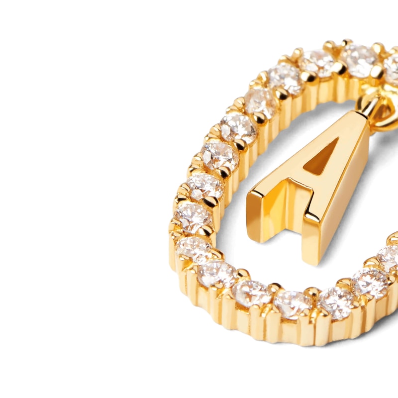 Main Image 6 of PDPAOLA™ at Zales 1/3 CT. T.W. Lab-Grown Diamond Initial Pendant in 18K Gold - 19.5" (Select Letters Only)