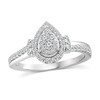 Thumbnail Image 1 of 3/8 CT. T.W. Pear Multi-Diamond Teardrop Frame Engagement Ring in 10K White Gold