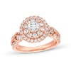 Thumbnail Image 1 of 1-1/2 CT. T.W. Diamond Oval Frame Double Row Engagement Ring in 14K Rose Gold (I/I2)