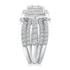 Thumbnail Image 2 of 2 CT. T.W. Emerald Multi-Diamond Multi-Row Vintage-Style Three Piece Bridal Set in 14K White Gold