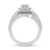 Thumbnail Image 3 of 2 CT. T.W. Emerald Multi-Diamond Multi-Row Vintage-Style Three Piece Bridal Set in 14K White Gold