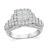 Thumbnail Image 1 of 1-3/4 CT. T.W. Quad Princess-Cut Diamond Frame Tiered Shank Engagement Ring in 14K White Gold