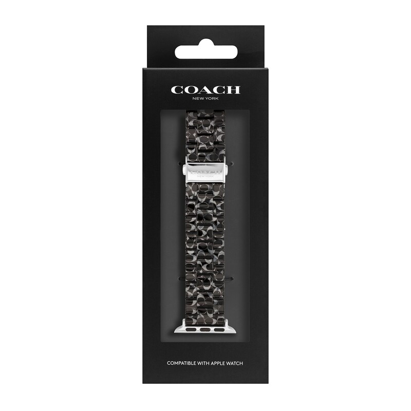Ladies' Coach Apple Black Tortoise Signature C Resin Bracelet (Model: 14700232)